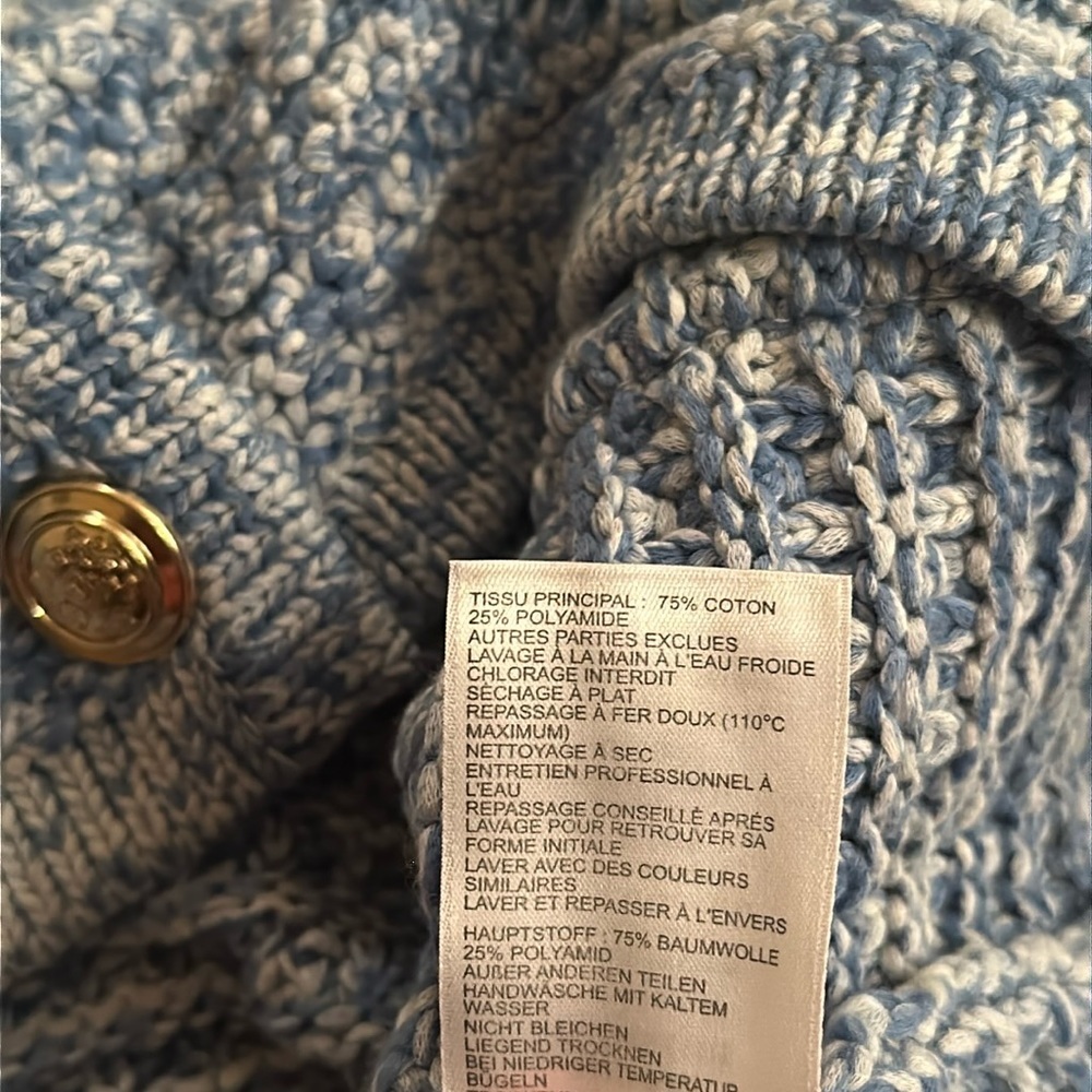 NEW Ba&sh Bash Guspa Cardigan Jacket in  Blue Crochet | size 1 / S - Picture 6 of 12